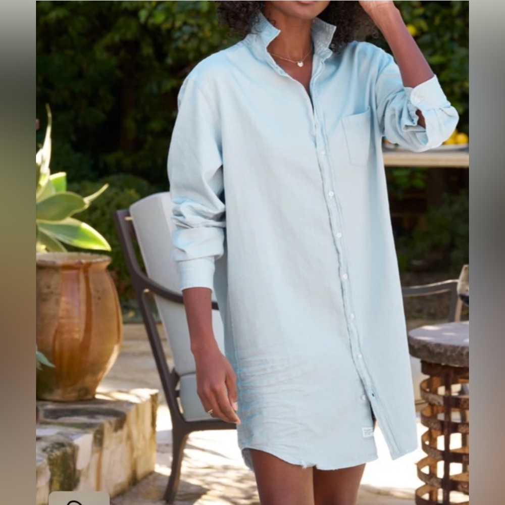 Frank & Eileen Light Blue Shirt Dress